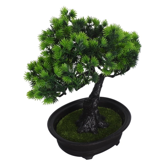 RENACLIPY Green Plastic Bonsai Tree Faux Plant for Indoor Home Office Decoration and Tabletop Display