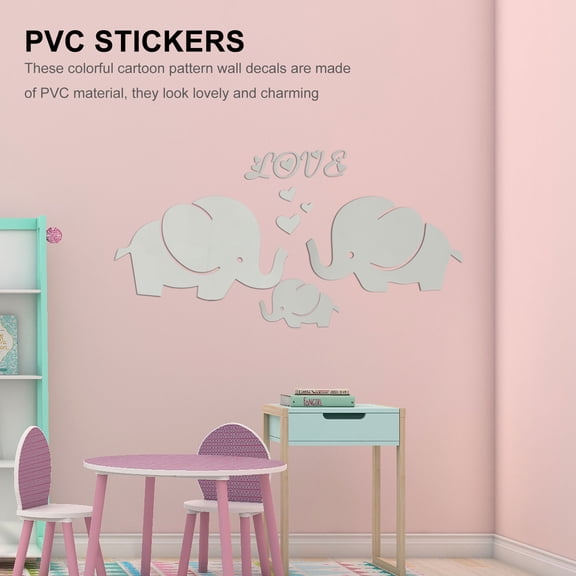 RENACLIPY Grey Elephant Wall Decal with Pattern for Home, Office, and Shop Window Decoration
