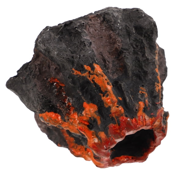 RENACLIPY Grey Resin Volcano Figurine for Fish Tank Landscaping Aquarium Decoration Safe Durable