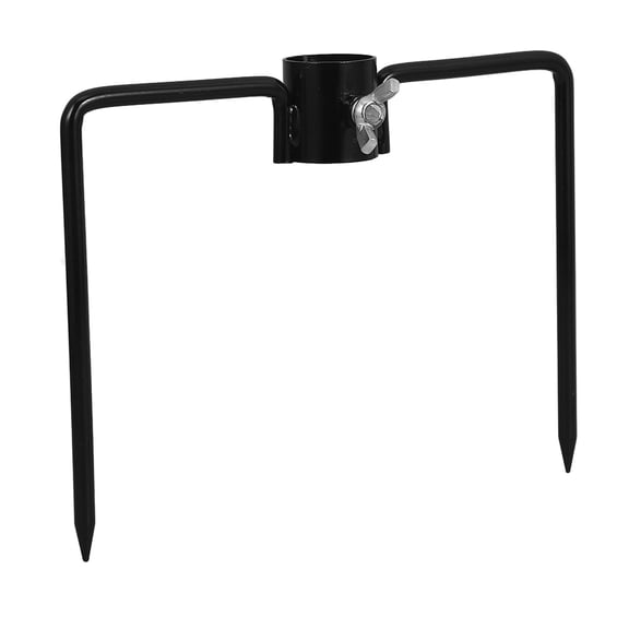 RENACLIPY Garden Ground Stake Iron Pole Stabilizer for Flag Umbrella Yard Outdoor Black