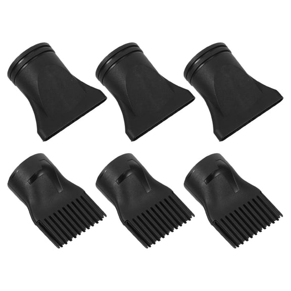 RENACLIPY Hair Dryer Nozzle Black Plastic Concentrator for Even Heat Distribution 6Pcs