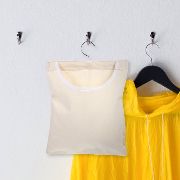RENACLIPY Beige Hanging Clothespin Bag with Rotating Hook, Laundry Pin Organizer, Multi-Functional Storage Pouch for Clothesline