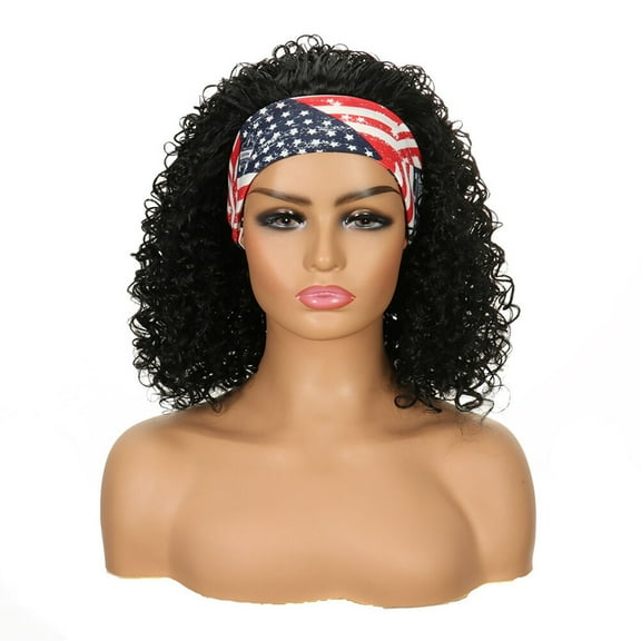 RENACLIPY Headband Wigs for Women 1Pack Short Curly Hair Wigs with Natural Look for Party and Concert
