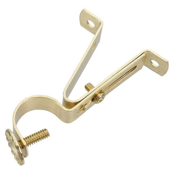 RENACLIPY Curtain Rod Bracket Heavy Duty Golden Iron Adjustable Support for Windows