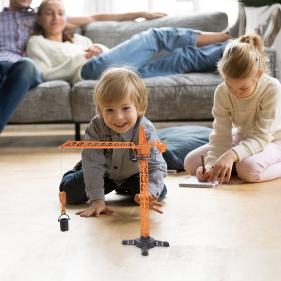 RENACLIPY Heavy-Duty Plastic Crane Truck Model with Rotating Crane for Simulation of Construction Scenes