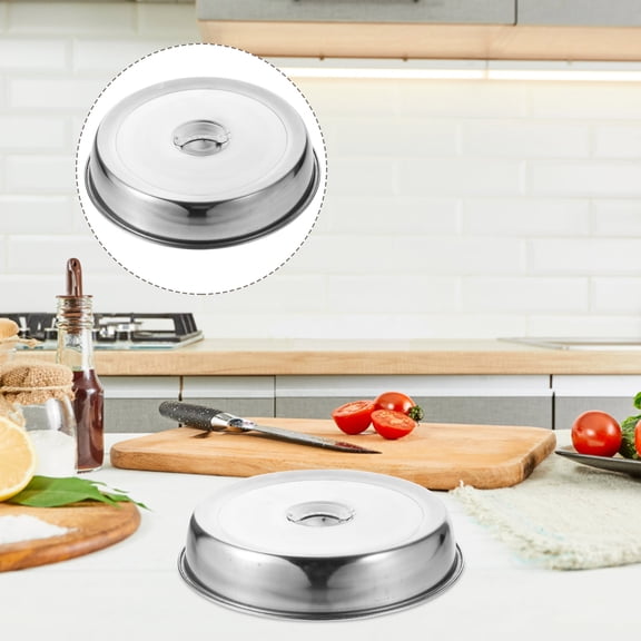 RENACLIPY Plated Metal Steak Cover with Stainless Steel Basting Lid for Kitchen Cooking and Backyard BBQ Grilling