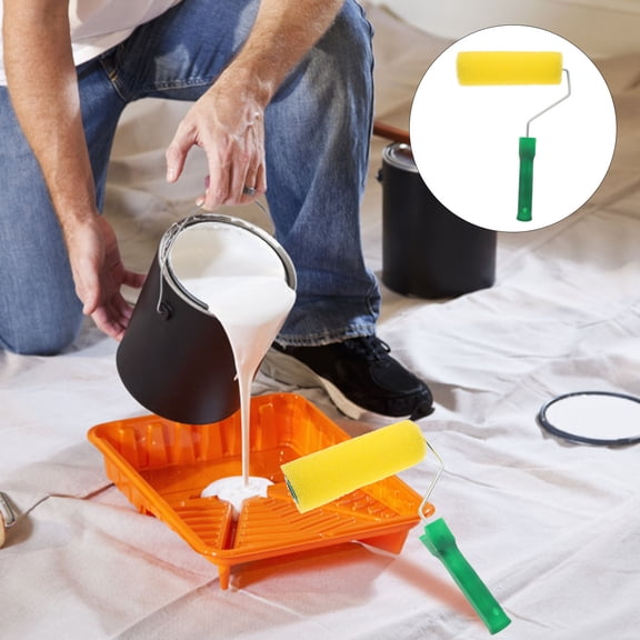 RENACLIPY High Efficiency Yellow Sponge Roller Brush for Decorative Wall Painting
