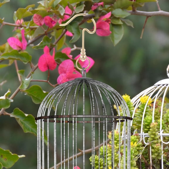 RENACLIPY Home Use Golden Copper Bird Cage Hook Multipurpose Decorative Hanging Hook