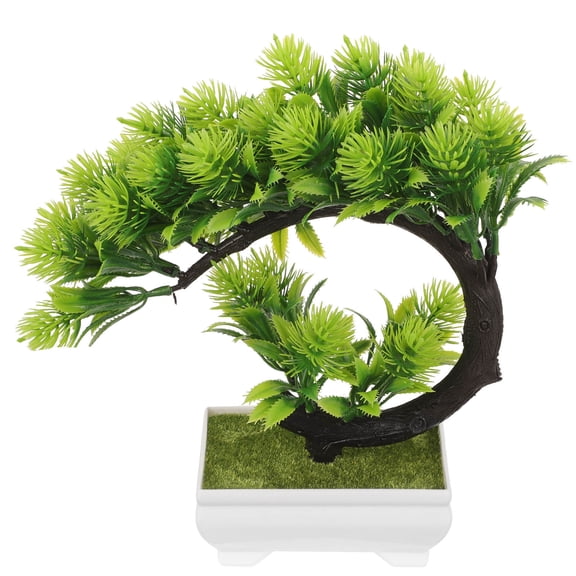 RENACLIPY Artificial Bonsai Tree Green Plastic Plant Home Decoration No Watering Needed Indoor Outdoor