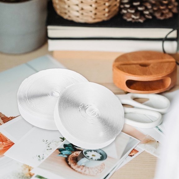 RENACLIPY White Nylon Self Adhesive Tape 2 Rolls, Strong Fastener for Home Organization and Storage Solutions