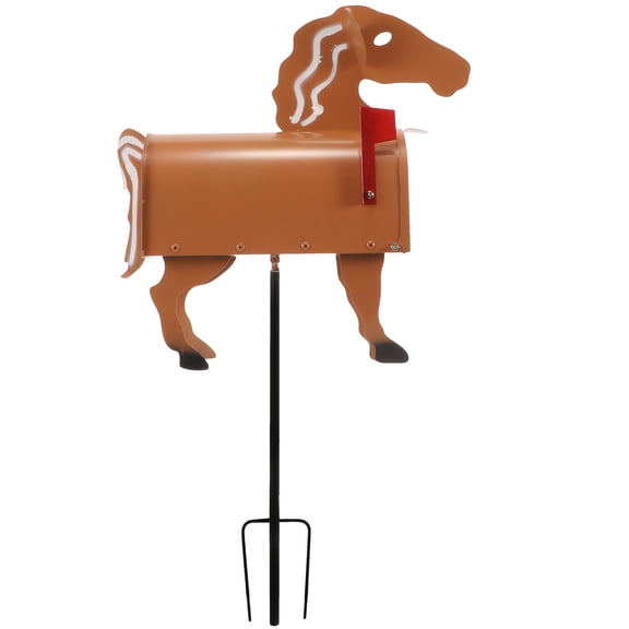 RENACLIPY Farmhouse Iron Mailbox Horse Shaped Brown 1Set Document Holding
