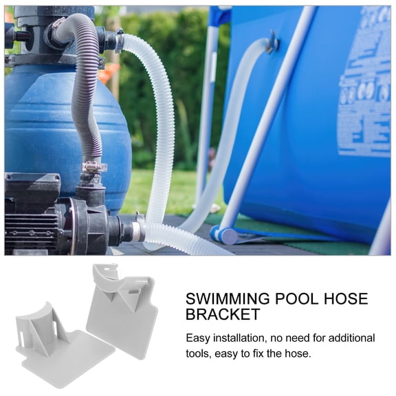 RENACLIPY 2-Pack Compact Grey Hose Holders for Garden and Yard, Hose Support Clips for Outdoor Use