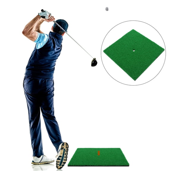 RENACLIPY Green Golf Practice Mat with Non- Turf for Indoor and Outdoor Golf Training Practice