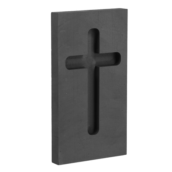 RENACLIPY Industrial Graphite Cross Casting Mold for Jewelry Metal Melting, Scrap Refining, and Precision Metal Casting