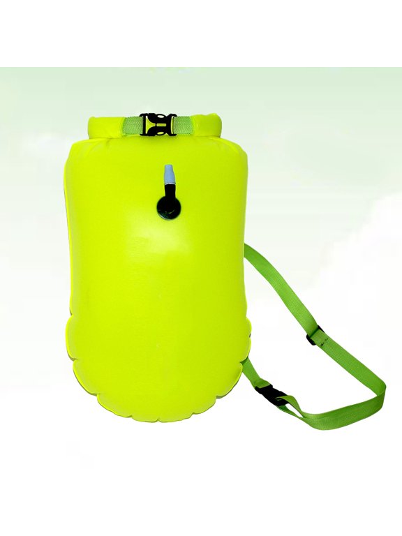 Yellow Inflatable PVC Swim Buoy with Large Dry Storage Compartment for Boating and Surfing