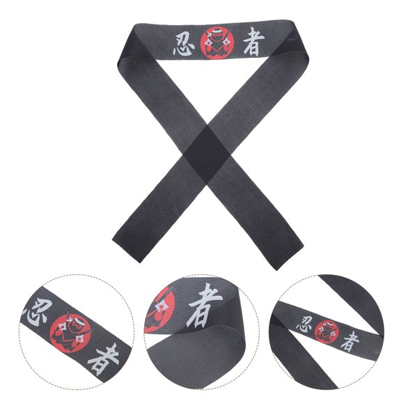 RENACLIPY Black Japanese Style Headband with Decorative Pattern for Sports, Fitness, Running, and Outdoor Activities