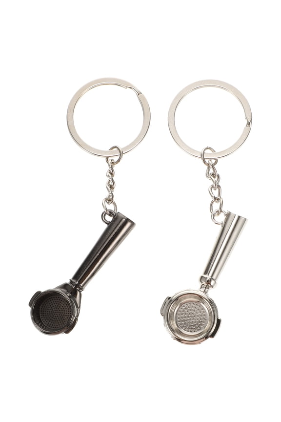 Metal Coffee Series Keychain Set 2Pcs Stylish Bag Charm Accessories