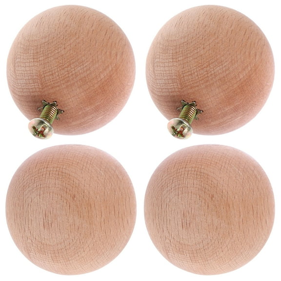 RENACLIPY Kitchen Drawer Handles 4 Pcs Wooden Ball Shape for Dressers Craftsmen