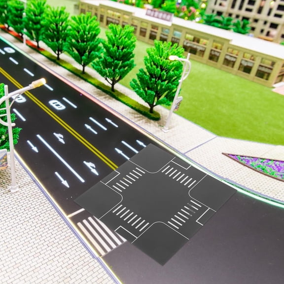 RENACLIPY Dark Grey Road Set for Model Building, Traffic Simulation, Scene Creation, and Diorama Accessories