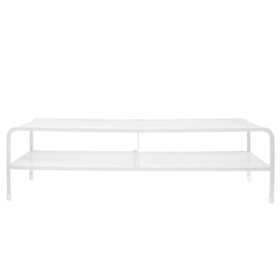 RENACLIPY White Metal Monitor Riser with Mesh Platform for Ergonomic Screen Height and Stable Support