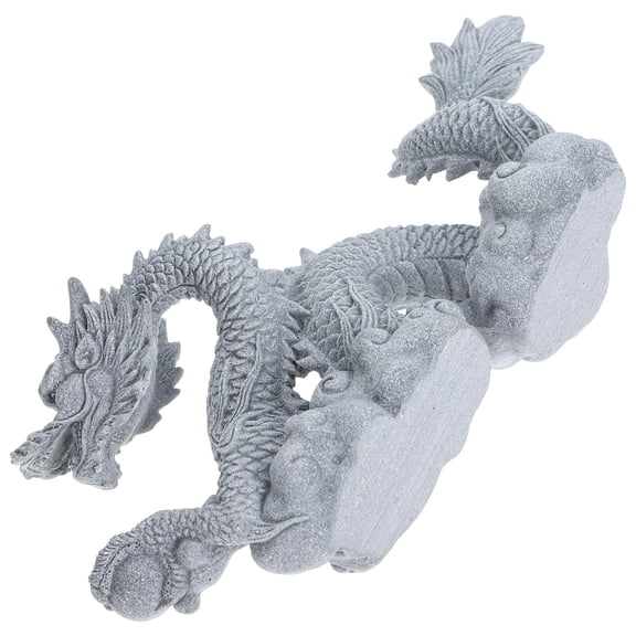 RENACLIPY Chic Sandstone Dragon Figurine Grey for Indoor Desktop and Garden Decoration