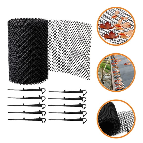 RENACLIPY Black Plastic Gutter Guard Mesh Cover for Roof, Netting for Home
