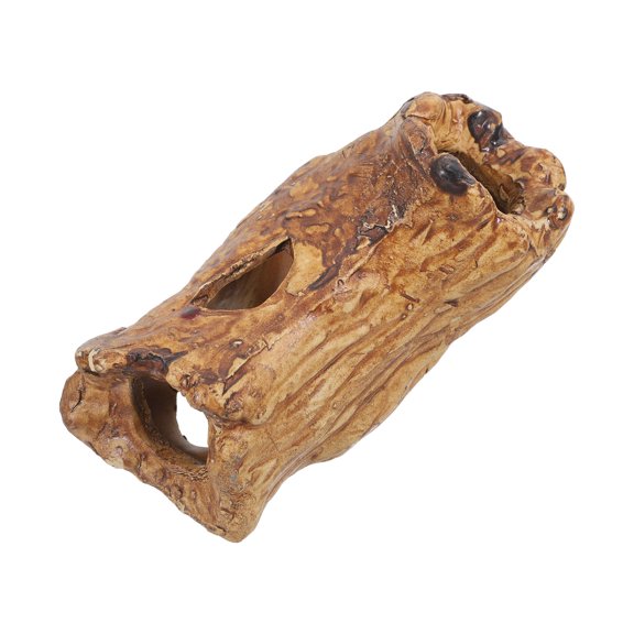 RENACLIPY Leopard Ceramic Hideout Brown Fish Cave Reptile Habitat Shelter 1 Piece