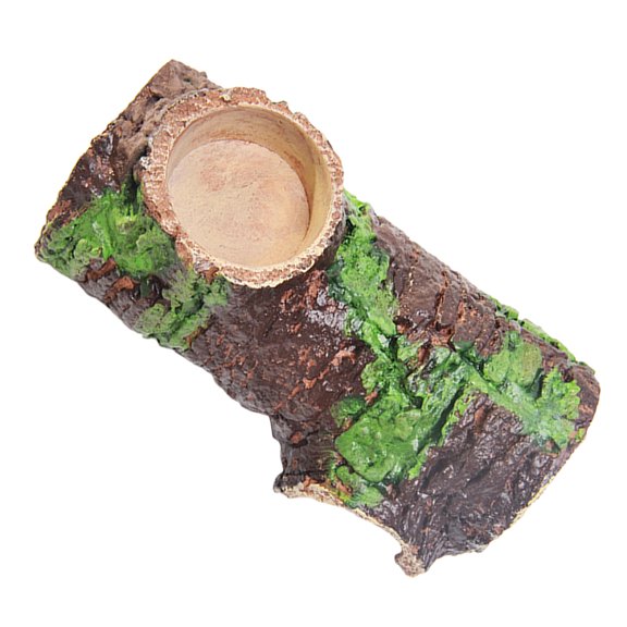 RENACLIPY Light Brown Reptile Rock Hideout Cave Multifunctional Basking Platform and Water Dish for Lizards and Turtles