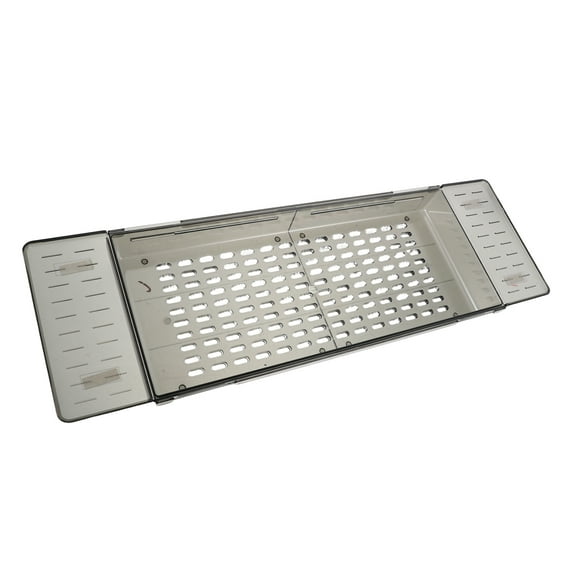 RENACLIPY Stable Light Grey Pet Bathtub Shelf with Drainage and Adjustable Fit for Various Spaces