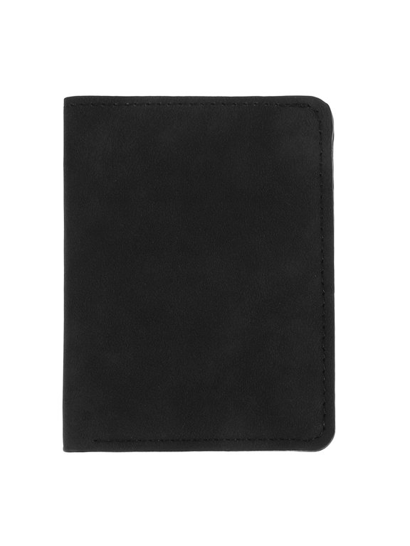 Black Lightweight Vertical Business Card Holder Wallet Organizer, Compact Design for Office, Home, and Travel Use
