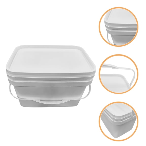 RENACLIPY White Plastic Paint Storage Bucket with Handle and Lid Multipurpose Home Use Container