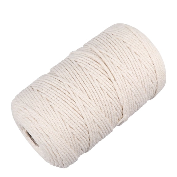 RENACLIPY Macrame Cotton Cord Beige Braided Rope for Plant Hangers Tapestry Wall Hangings and DIY Wrapping