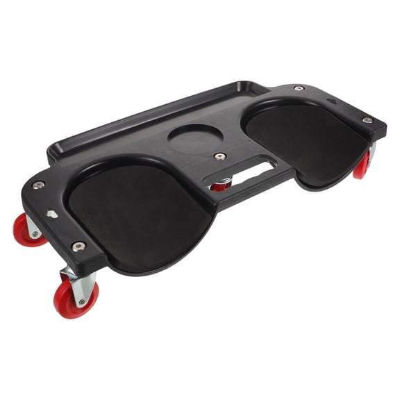 RENACLIPY Black Plastic Rolling Knee Pad with Wheels and Cushion for Garage Repair Work
