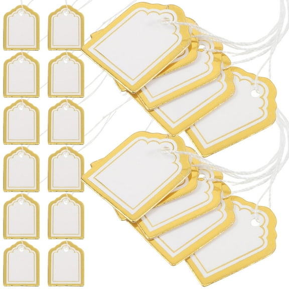 RENACLIPY Merchandise Tag 500Pcs Golden FanShaped Paper for Jewelry Inventory Management