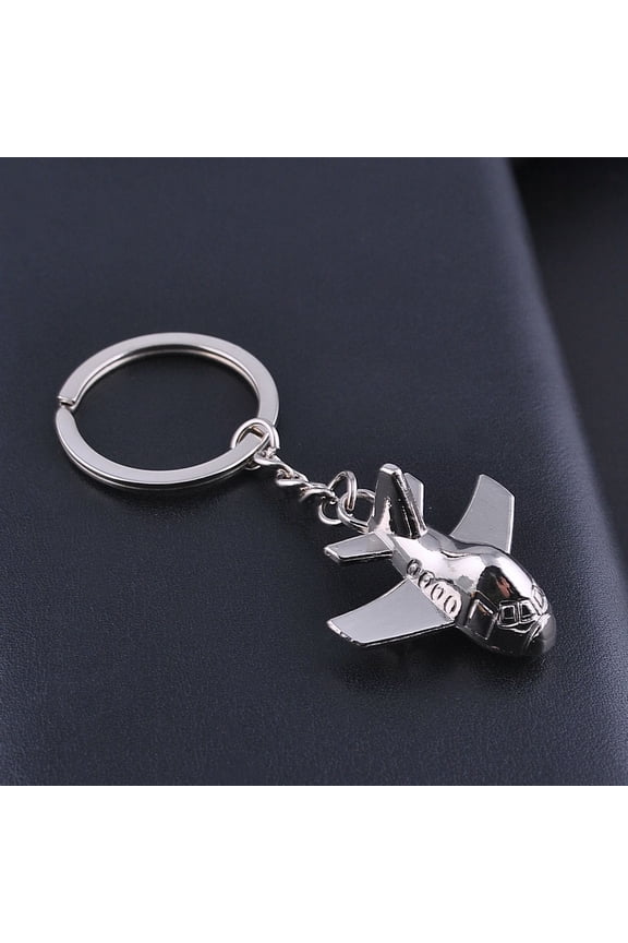 Aviation Metal Plane Keychain, Car Key Accessory and Party Decoration Charm, 1 Piece Airplane Pendant