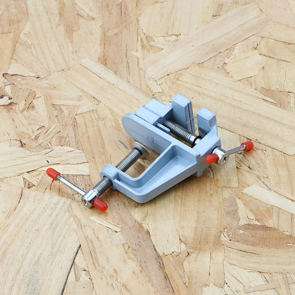 RENACLIPY Metal Table Vise Clamp Light Grey Ergonomic Portable Workbench Tool for Home and Garage Projects