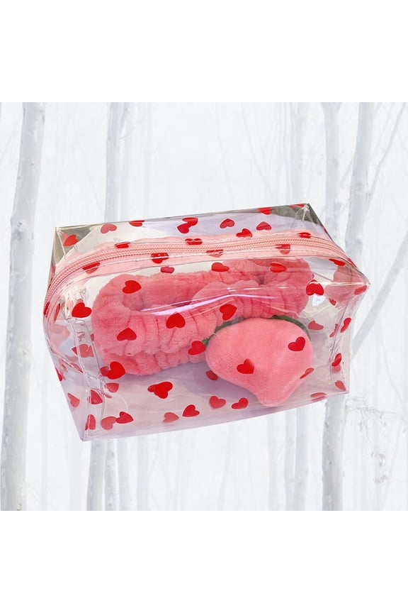 Heart-Shaped Makeup Pouch, Compact Cosmetic Bag for Travel, Portable Storage Organizer for Beauty Essentials