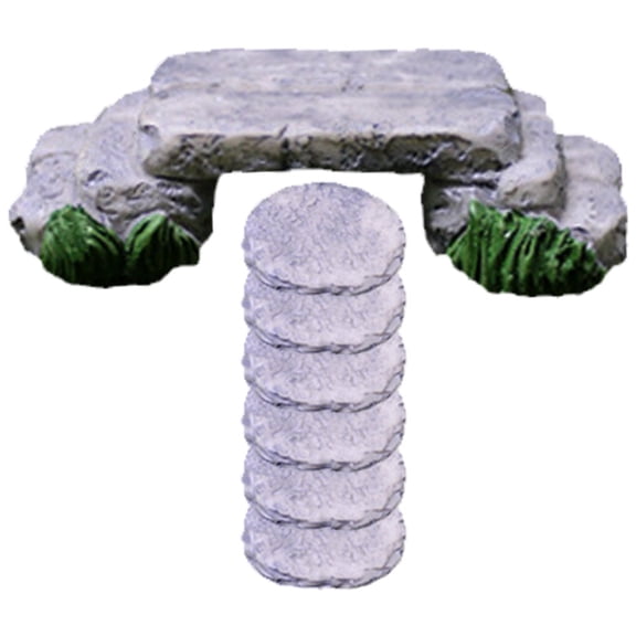 RENACLIPY Mini Grey Resin Bridge Decoration for Crafts and Small House Models, 1 Set Accessory for Projects