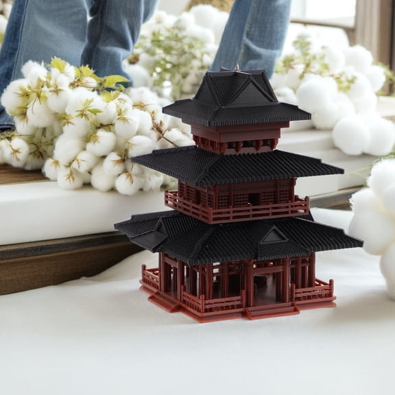 RENACLIPY Mini Japanese Figurines Brown Plastic Decorative Statues Set for Home Office Desk Collectors