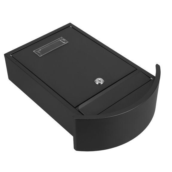 RENACLIPY Modern Black Wall Mailbox with Keyed Lock for Secure Letter and Parcel Storage