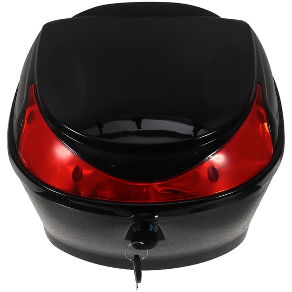RENACLIPY Motorcycle Back Box Tail Trunk Black with Sturdy Mounting Kits and Heat Resistant Material