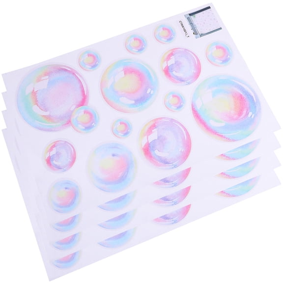 RENACLIPY Watercolor Bubble Pattern Wall Decals Vibrant Removable Stickers for Home Decoration