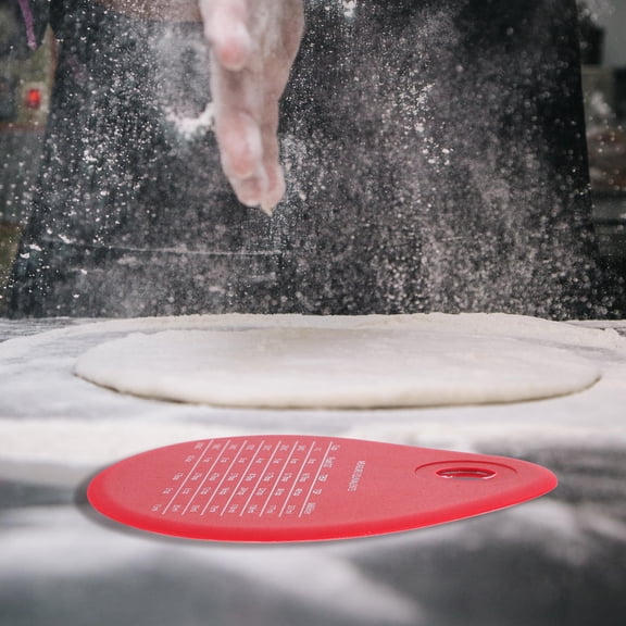RENACLIPY Red Silicone Dough Scraper with Non- Grip and Measurement Markings for Baking, Cooking, and Kitchen Use