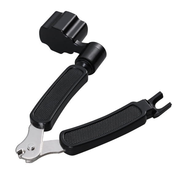 RENACLIPY Multifunction Guitar Tool String Winder Cutter Pin Puller for Guitar Banjo Mandolin Black Plastic Metal