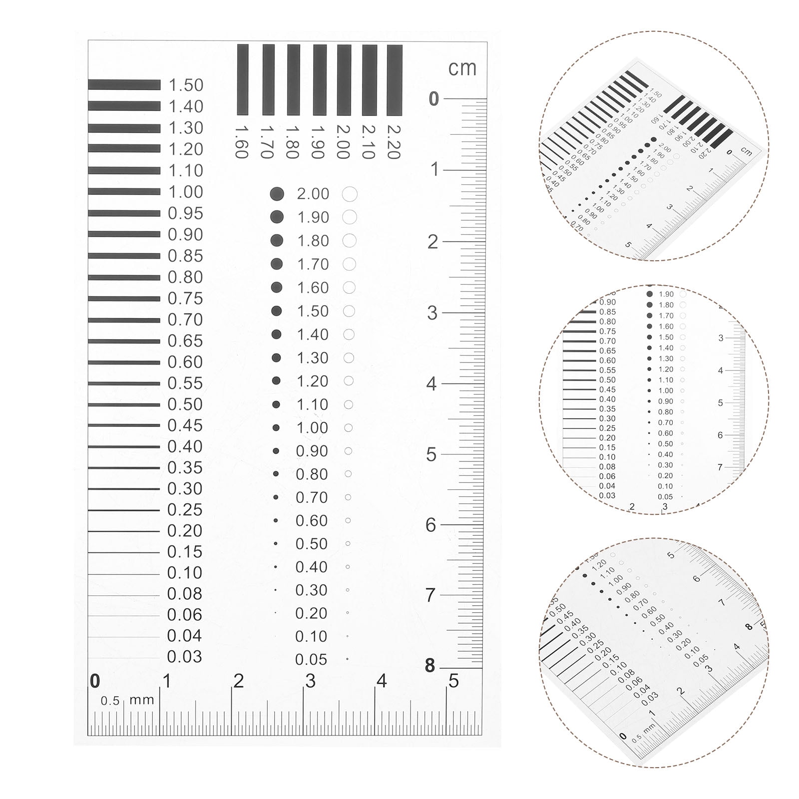Defect Measuring Card RENACLIPY Clear Plastic Measuring Ruler for Precise Line Width, Defect ...