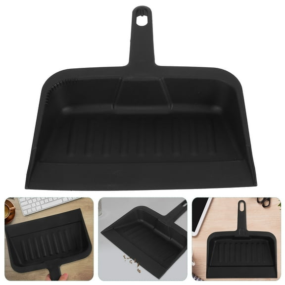 RENACLIPY Heavy Duty Black Plastic Dustpan with Large Capacity for Home, Vehicle, Office Cleaning and Multipurpose Use