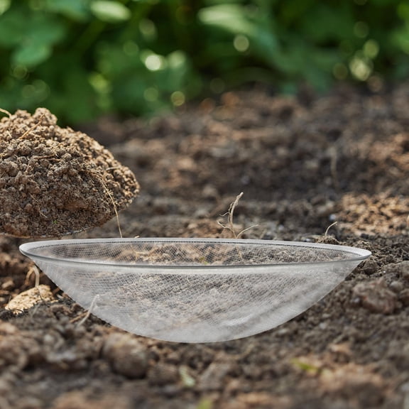 RENACLIPY 37cm Metal Soil Sieve with 3mm Mesh for Gardening and Sand Sifting 1pc