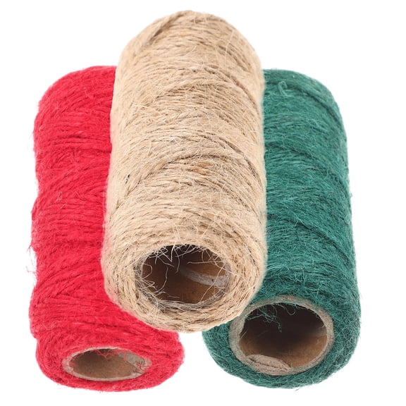 RENACLIPY Jute Twine 3 Rolls for Crafting, Binding, Packaging, Gardening, and Home Storage Projects