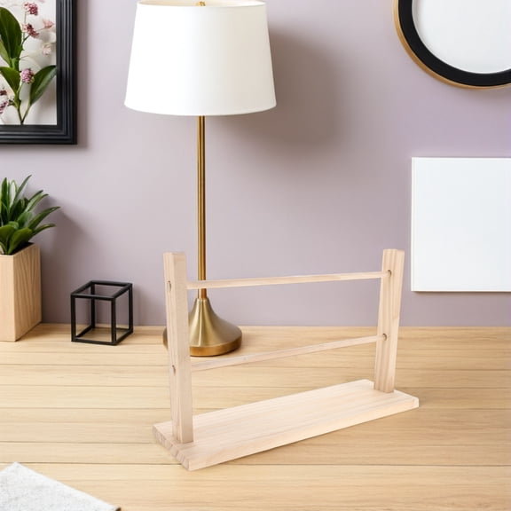 RENACLIPY Natural Wood Ribbon Holder Stand for Florist Arts Wrapping and Crafts