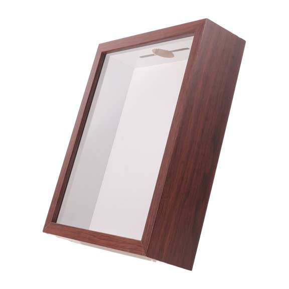 RENACLIPY Natural Wood Seashell Shadow Box Frame with Stand for Decorative Home Use